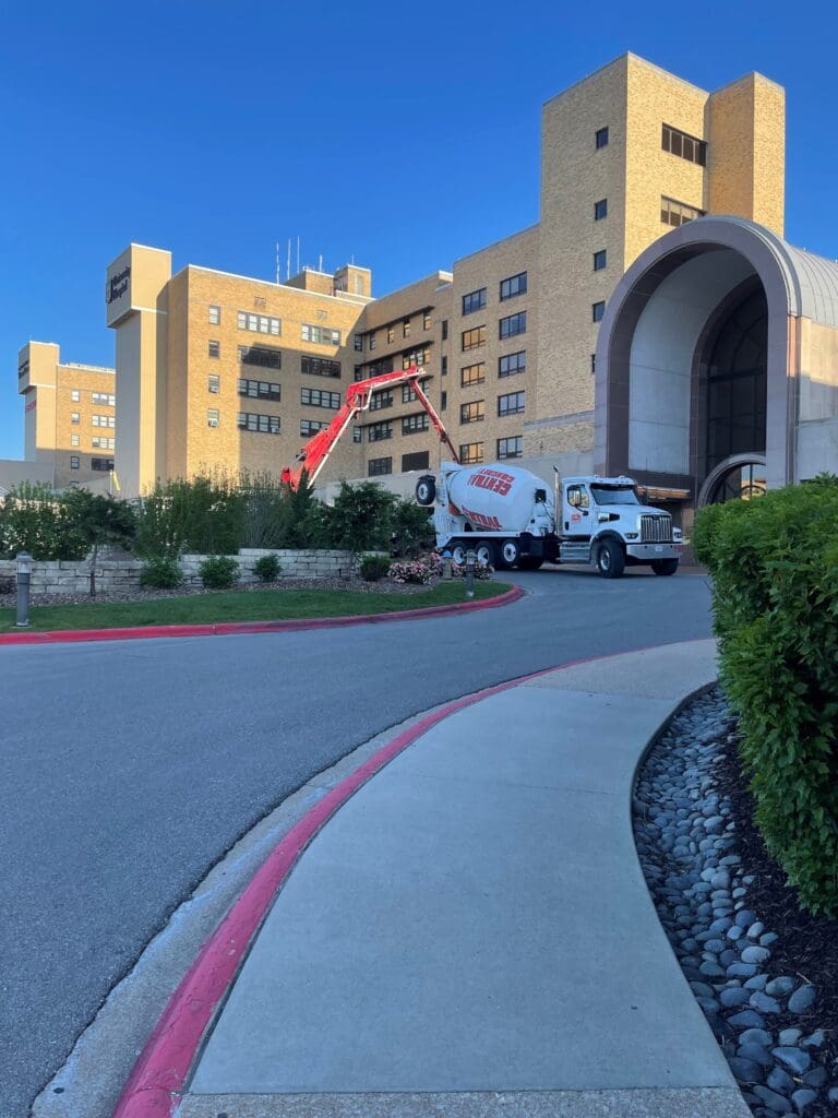 Pouring Concrete Inside Hospital